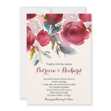 Burgundy Marsala Romantic Blommigt Bröllop