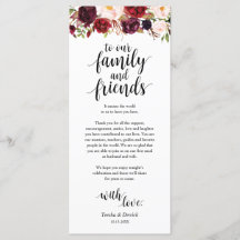 Burgundy Marsala, tack för att du fick ett tackkor