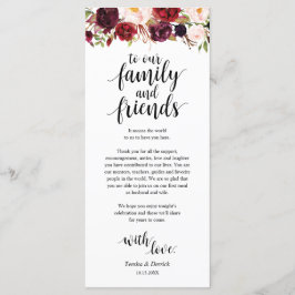 Burgundy Marsala, tack för att du fick ett tackkor Program