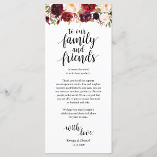 Burgundy Marsala, tack för att du fick Ställe Program