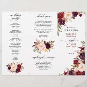 Burgundy Marsala Tri-Fold Program Sittschema