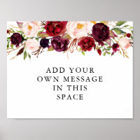 Burgundy Marsala Vinyl Anpassningsbar Sign