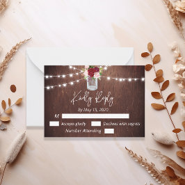 Burgundy Mason Burk Wood Budget Ljus Flower OSA Anteckningskort