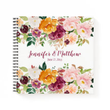 Burgundy, Mauve, Saffron, Rosa Blommigt Guestbook