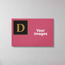 Burgundy med förgylld familjemonogram för fotovisn canvastryck