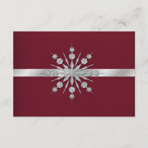 Burgundy med Snöflingor Winter Wedlings OSA Kort
