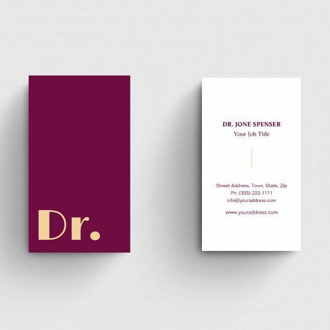 Burgundy Medical Healthcare Läkare Physician Visitkort (Skapare uppladdad)