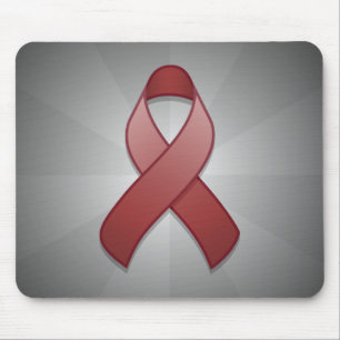 Burgundy medvetenhetband Mousepad Musmatta