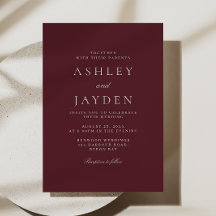 Burgundy Merlot Vin Minimal Bröllop