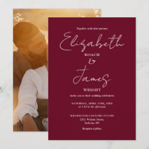 Burgundy Minimalist-skript Photo Bröllop