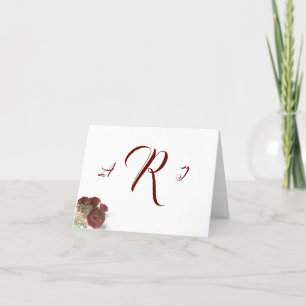 Burgundy Mist Monogrammed tackkort