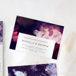 Burgundy Modern Förlovningsfest för penseldrag Inbjudningar