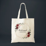 Burgundy  Modern Geometric Bridesmaid-gåva Tygkasse<br><div class="desc">Elegant och modern romantisk geometrisk blommigt med vattenfärg Bridesmaid gift Tote Bag har en bukett av burgundy/marsala ,   rosa,  Lila,  persikofärgad ro med motsvarande lövning. Perfekt för fall/midsommar bröllop. Hitta fler matchande utformningar och variationer från min "blissweddingpaperie"-butik. Och kontakta mig gärna för ytterligare anpassning eller matchning av objekt</div>