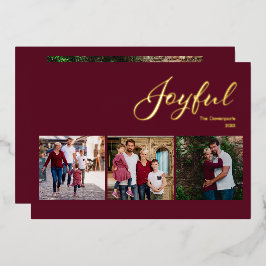Burgundy Modern Glädjefull Skrift 4 Foto Familj
