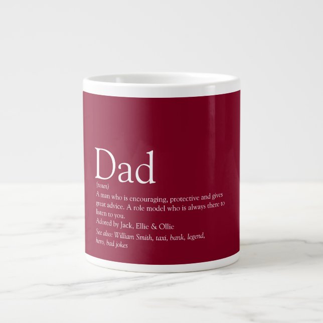 Burgundy Modern Kul Pappa Pappa Definition Jumbo Mugg (Framsidan)
