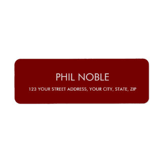 BURGUNDY modern simple professional name monogram Returadress Etikett