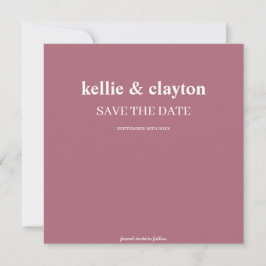 Burgundy Modern Type Bröllop Save The Date Spara Datumet