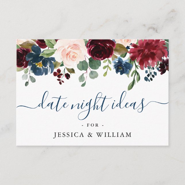 Burgundy Möhippa Datum Nattjidkort Rådkort (Framsida)