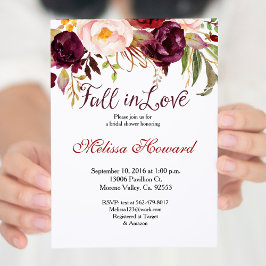 Burgundy Möhippa Fall in Kärlek inbjudan