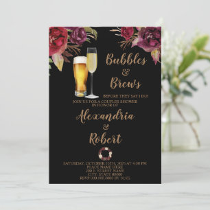 Burgundy Möhippan Bubbles & Brews Par Inbjudningar