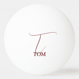 Burgundy Monogram Pingisboll