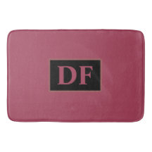 Burgundy Monogrammed Bath Mat