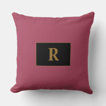 Burgundy Monogrammed Dekorativ kudde