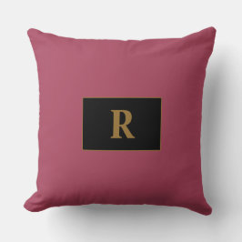 Burgundy Monogrammed Dekorativ kudde