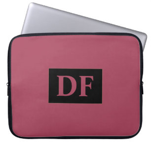 Burgundy Monogrammed Laptop Fodral