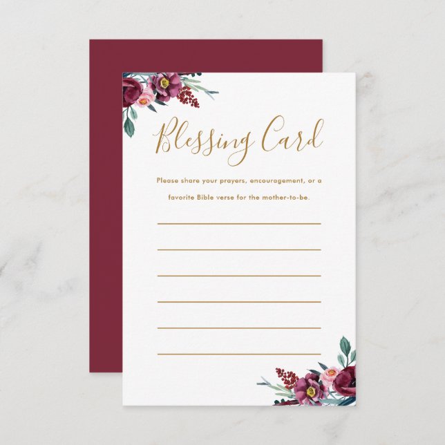 Burgundy Mor blanka kort Prayers Note Card (Fram/baksida)