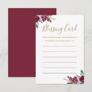 Burgundy Mor blanka kort Prayers Note Card