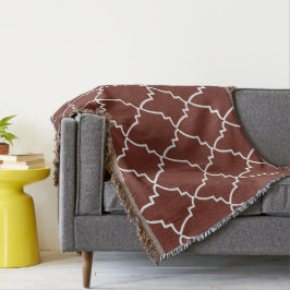 Burgundy Moroccan Lattice Mönster Filt