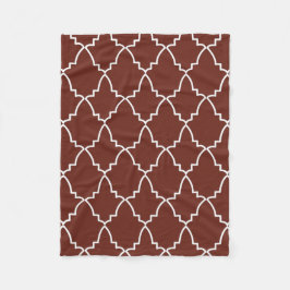 Burgundy Moroccan Lattice Mönster Fleecefilt