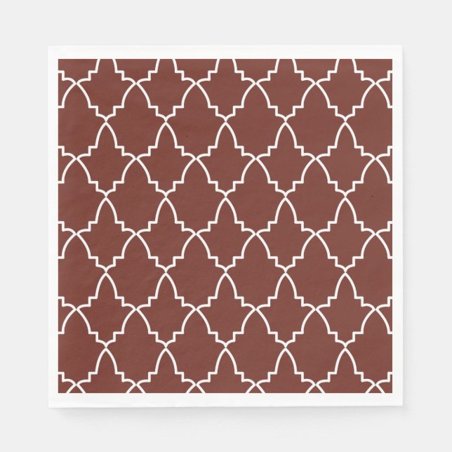 Burgundy Moroccan Lattice Mönster Pappersservett (Framsidan)