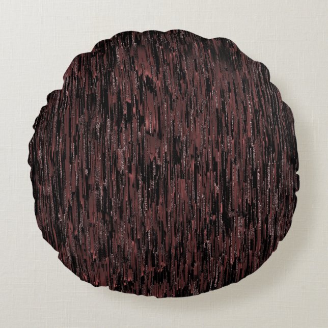 Burgundy mosaic stil med grov bakgrund rund kudde (Framsidan)