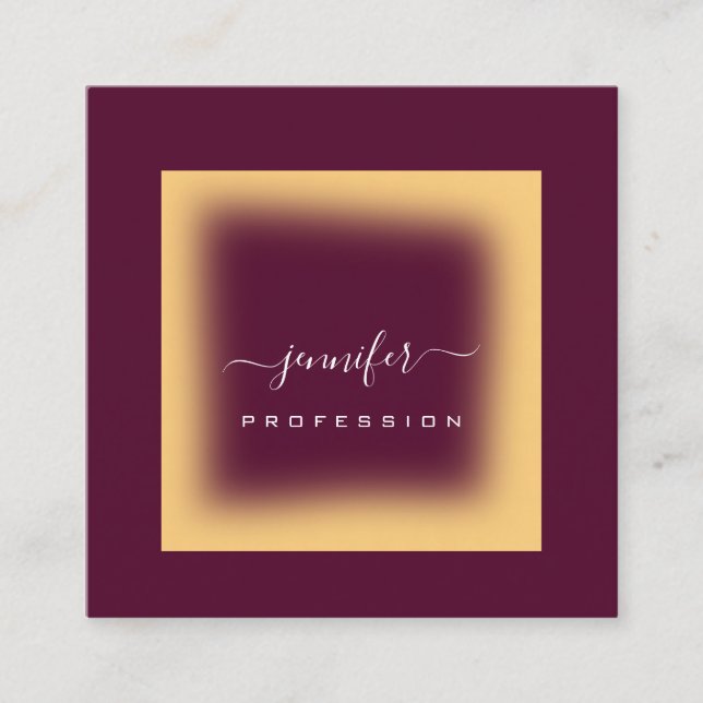 Burgundy Mustard. Makeup Artist White Social Media Fyrkantigt Visitkort (Framsida)