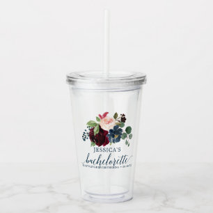 Burgundy Navy Bachelorette Party Favorumbler Take Away Mugg