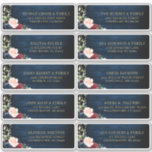 Burgundy Navy  Blommigt Geometric Address Label Klistermärken<br><div class="desc">Enkel att anpassa,  namn och adress/enskilda bröllop-adressetiketter för besökare. Utformningen har en fantastisk bukett av marinblått,  persikor,  marinblommor/ro med matchande löv. Hitta fler matchande utformningar och variationer i min "blissweddingpaperie"-butik. Och kontakta mig gärna om du vill ha anpassningsbar.</div>