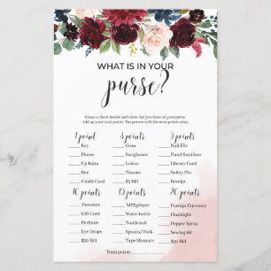 Burgundy Navy blommigt What is in your purge-match