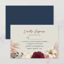Burgundy Navy Blue Bröllop