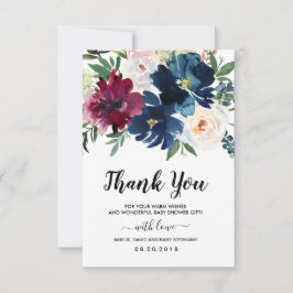 Burgundy Navy Flowers Baby Shower Tack