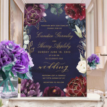Burgundy Navy Guld Garden Wedding Wedding