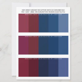 Burgundy Navy & Jewel Tone Bröllop Färg Palettes