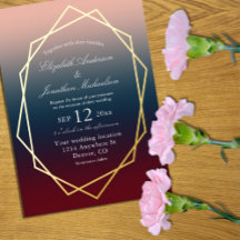 Burgundy Navy Ombre Geometric Bröllop