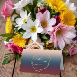 Burgundy Navy  Ombre Geometric Bröllop Placeringskort