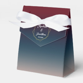 Burgundy Navy  Ombre Geometric Bröllop Presentaskar