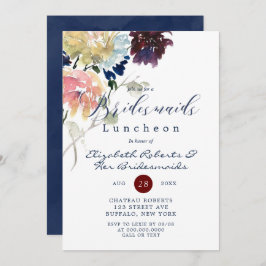 Burgundy Navy Peony Bridesmaids Luncheon