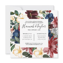 Burgundy Navy Rehearsal Dinner Call