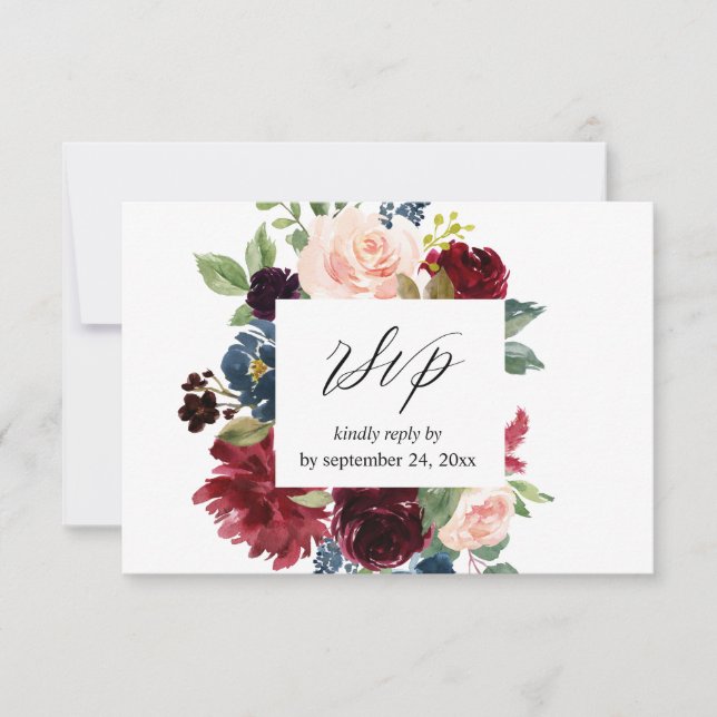Burgundy & Navy,  Rosa Blommigt med OSA av måltide (Framsida)