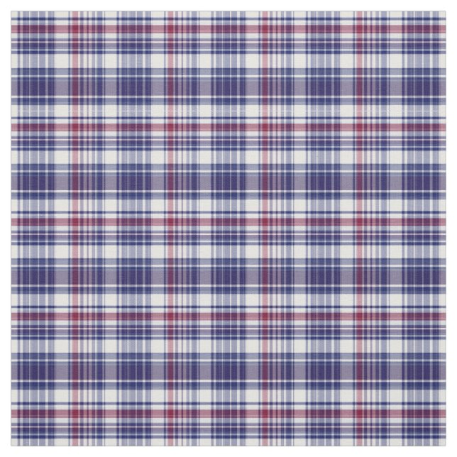 Burgundy Navy White Preppy Madras Play Sz2#1 Tyg (Provkarta)
